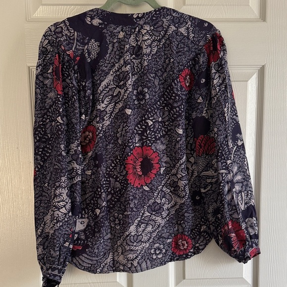 Natalie Martin 'Peacock Ink' 100% Silk Blouse XS - Picture 6 of 7